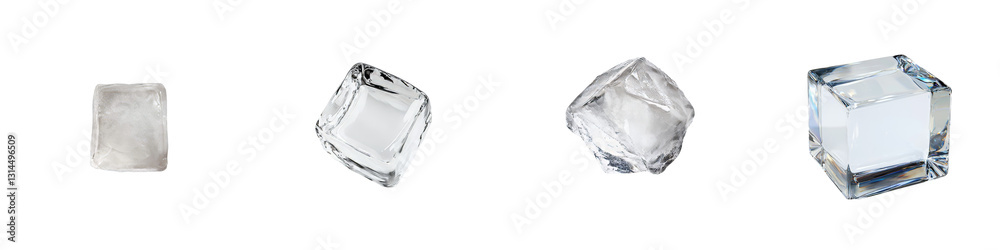 Aufkleber Featuring a sharp-edged and translucent ice crystal, this png image is isolated on a transparent background and is well-suited for design and creative concepts that incorporate themes of coldness,