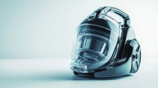 Modern, sleek, and transparent cordless vacuum cleaner