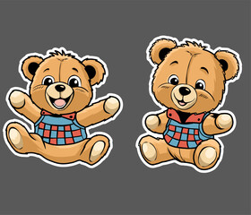 Fototapeta premium Vector image of two cute teddy bears, suitable for education or children's stories