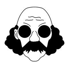 illustration of a person's face icon with a simple drawing style