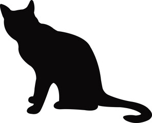 a cat body silhouette vector
