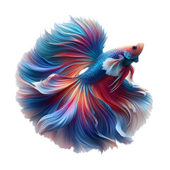 Fototapeta premium Fighting fish on white background