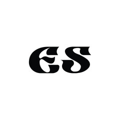 ES monogram logo design letter text name symbol monochrome logotype alphabet character simple logo
