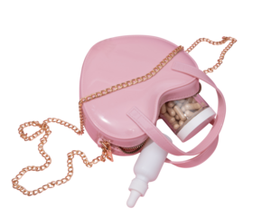 pink bag pile jar on transparent background 