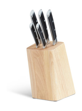 set of kitchen knives isolated on transparent 