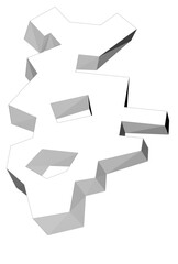 Abstract geometric shape - vector 3d drawing