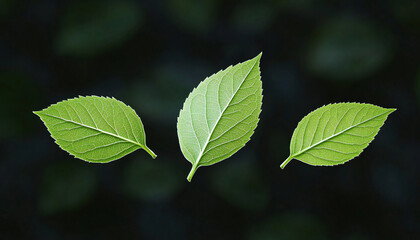 Obraz premium Pure Green Leaf Illustration on White Background, Simple yet Visually Appealing Nature Design with No-Noise Texture