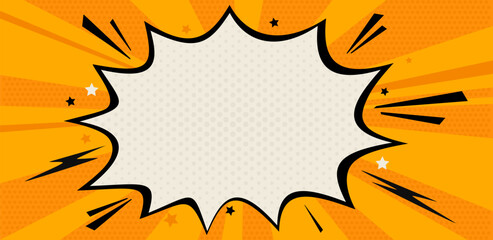 Pop art style background with comic blank text speech bubbles. Vector illustration of abstract creative concept.