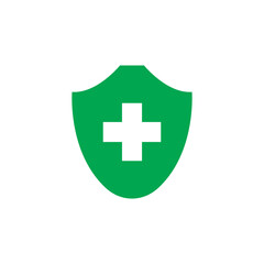 health shield logo icon illustration flat