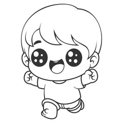 Boys love to run, for coloring