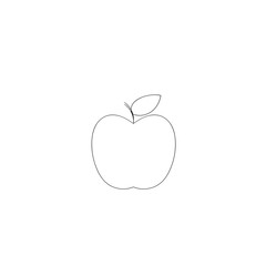  Apple vector icon. apple symbols for your web design continuous line drawing