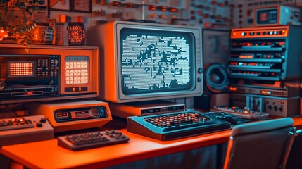 Retro Tech Room 80s Computer Setup