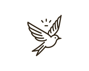 Flying bird logo design icon symbol vector illustration.