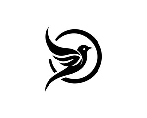 Flying bird logo design icon symbol vector illustration.