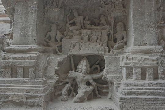  Ellora Caves in Maharashtra India, which is a UNESCO World Heritage Site, are the world's largest monolithic excavation of 34 Hindu, Buddhist and Jain temples carved into a basalt cliff. 