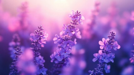 Obraz premium Lavender flowers blooming in the garden. Nature background.