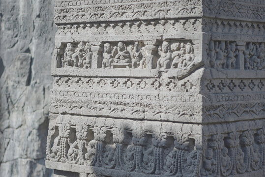  Ellora Caves in Maharashtra India, which is a UNESCO World Heritage Site, are the world's largest monolithic excavation of 34 Hindu, Buddhist and Jain temples carved into a basalt cliff. 