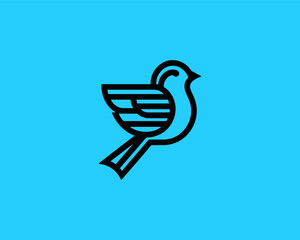 Flying bird logo design icon symbol vector illustration.