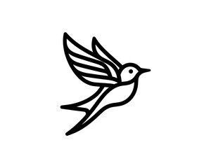 Flying bird logo design icon symbol vector illustration.
