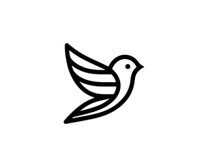 Flying bird logo design icon symbol vector illustration.