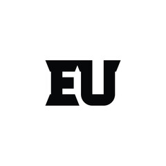 EU monogram logo design letter text name symbol monochrome logotype alphabet character simple logo
