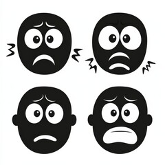 Obraz premium Set of emoji faces expressing various emotions and feelings