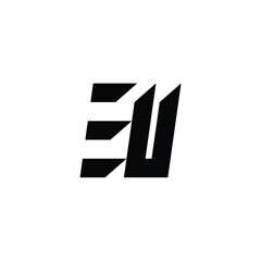EU monogram logo design letter text name symbol monochrome logotype alphabet character simple logo
