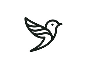 Flying bird logo design icon symbol vector illustration.