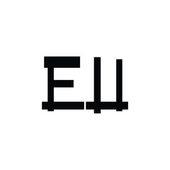 EU monogram logo design letter text name symbol monochrome logotype alphabet character simple logo