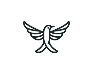 Flying bird logo design icon symbol vector illustration.