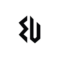 EU monogram logo design letter text name symbol monochrome logotype alphabet character simple logo
