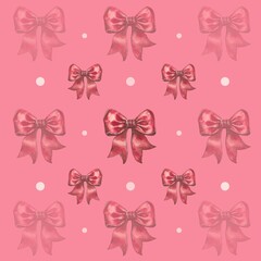 Watercolor painting of pink ribbon