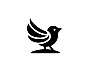 Flying bird logo design icon symbol vector illustration.