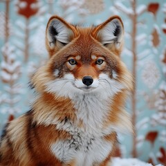 Obraz premium Coyotes Winter Portrait for Studio Snow.