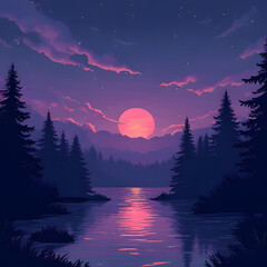 sunset in the mountains