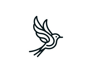 Flying bird logo design icon symbol vector illustration.