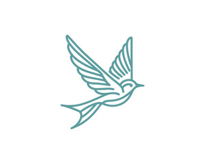 Flying bird logo design icon symbol vector illustration.