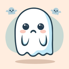 A cartoon character white ghost sad
