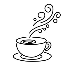 simple line art a warm cup of coffee
