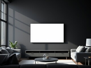 Cozy Living Room Featuring Contemporary Decor and Large Screen Creating a Warm Inviting Atmosphere