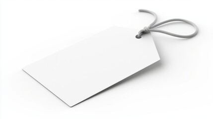 Pristine White Clothing Tag Isolated on White Background