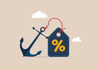 Financial crisis and slow economy or sluggish retail selling. Price tag pulling on a heavy anchor. Inflation causing price rising up, overvalued stock or funds, consumer purchasing power reducing