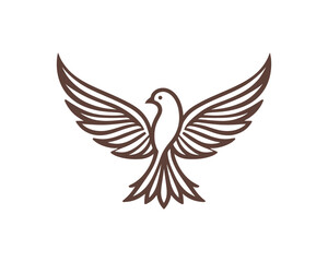 Flying bird logo design icon symbol vector illustration.