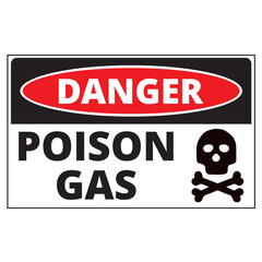 Obraz premium Danger poison gas sign on a white background
