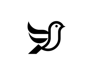 Obraz premium Flying bird logo design icon symbol vector illustration.