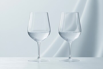 Obraz premium Elegant Water Glasses: Modern Design