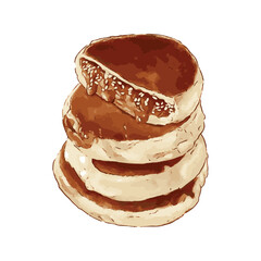 vector of a stack of hotteok