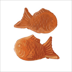 Vector illustration of Taiyaki or Bungeoppang