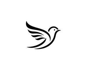 Flying bird logo design icon symbol vector illustration.