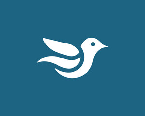 Flying bird logo design icon symbol vector illustration.